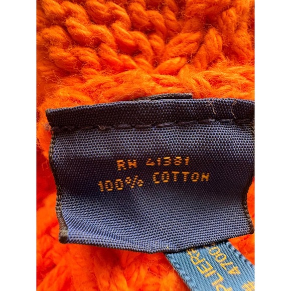 POLO Ralph Lauren Women’s Orange Cable Knit Long Sleeve Designer Sweater SzS - Picture 10 of 10